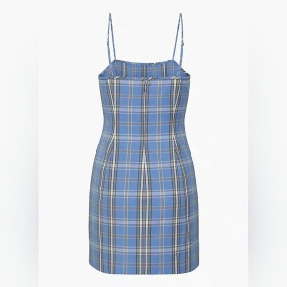 ARITZIA Sunday Best "Gerard" Azurine Blue/White Plaid Dress NWT - Picture 8 of 11